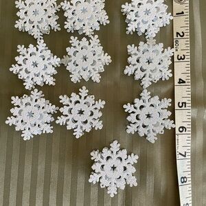 White Snowflake Ornaments set of 10